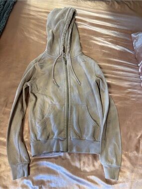 H&M Women's Zip-Up Hoodie in Light Taupe